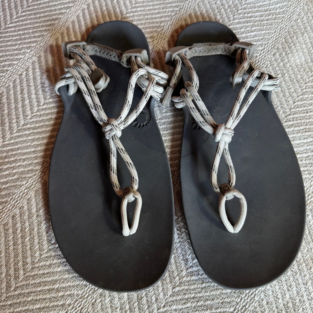 Xero Shoes Genesis Sandals Mens 7 Womens 8 Grey Black Minimalist Barefoot - Picture 3 of 8